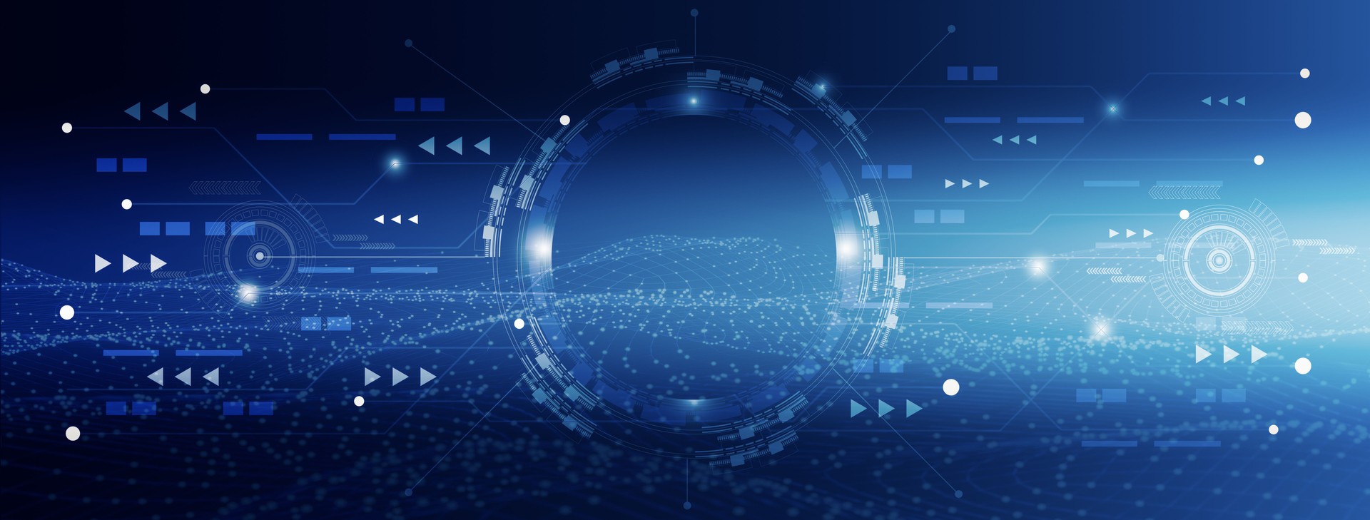 Futuristic Sci fi high tech,circle innovation technology,visual screen abstract blue background,user interface cyber space,modern HUD data,display communication,banner header panoramic illustration